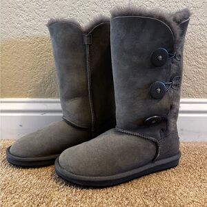 Authentic Australian UGG Dark Gray Sheepskin Lined Slip-On